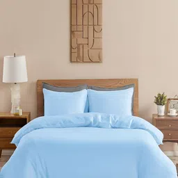 HOMEMONDE Blue 210 TC Cotton Queen Duvet Cover-picture-20