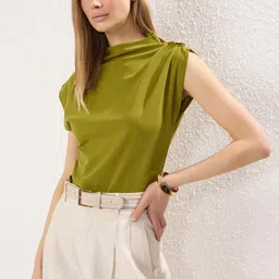 Trendyol Women High Neck Extended Sleeves Top-image-77