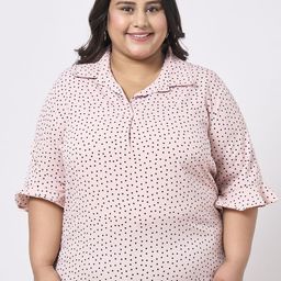 Style Quotient Women Plus Size Polka Dot Printed Bell Sleeve Top-picture-31