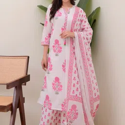 pmd fashion Women Floral Printed Kurta with Palazzos & Dupatta-picture-21