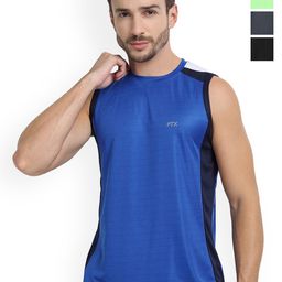 FTX Pack Of 4 Color Blocked Round Neck Gym Vests 709-2_709-6_709-9_709-11-S-picture-11
