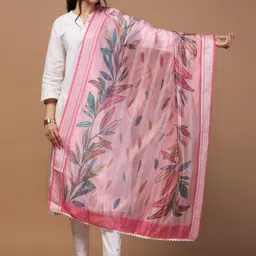 Kaizen TEXO FAB Ethnic Motifs Printed Organza Dupatta image 1
