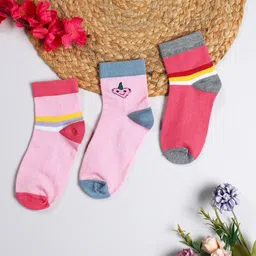 YK Infant Boys Pack Of 3 Patterned Ankle-Length Socks-image-77