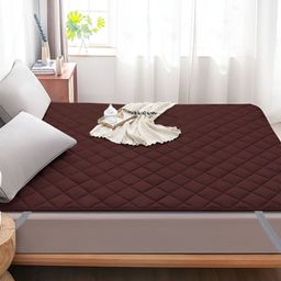 Aura Coffee Brown Water Resistant Mattress Protector-image-50