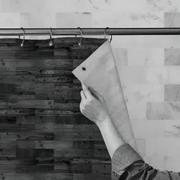 ArtzFolio Charcoal & White Printed Water Proof Shower Curtain-23
