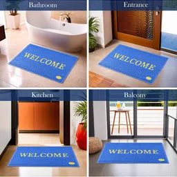 Kuber Industries Set Of 6 Red & Blue Anti-Skid Doormats image 5
