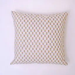 Block N Style White & Yellow Ethnic Motifs Printed Square Cushion Cover-8
