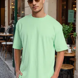 Bene Kleed Men Oversized Drop-Shoulder Sleeves Cotton T-shirt-image-40