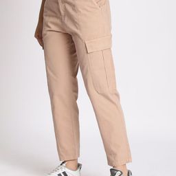 The Roadster Lifestyle Co Cotton Paneled Cargo Trousers-image-62