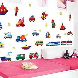 INDIAN ROYALS Blue & Red Car Printed Self-Adhesive WallStickers-image-2