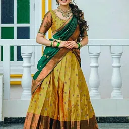 MANMOHITSAREE Ready to Wear Lehenga & Blouse Silk Georgette-picture-6