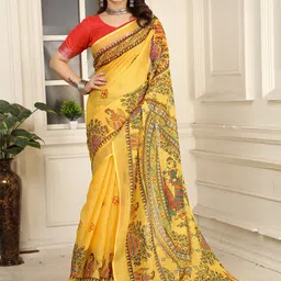 Anouk Kalamkari Printed Zari Saree-image-40