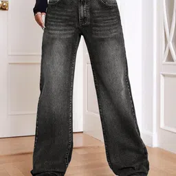 Glossia Women Comfort Straight Fit High-Rise Light Fade Jeans-picture-13