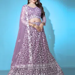 VARNI FABRICS Embroidered Semi-Stitched Lehenga & Unstitched Blouse With Dupatta-11