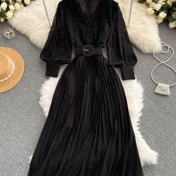 Alamode By Akanksha Black Meredith Statement Dress-image-14