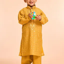 Manyavar Boys Woven Design Kurta with Pyjama-image-45