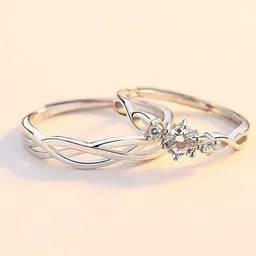 DIVASTRI Set Of 2 Stone Studded Adjustable Finger Ring-image-44