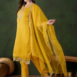 Sangria Embroidered Kurta & Trouser With Dupatta image 3