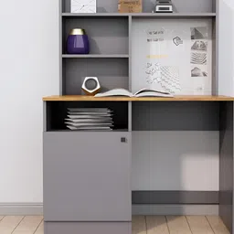 HEXA RED Grey Engineered Wood Study Table For Work From Home Students & Computer Table image 3