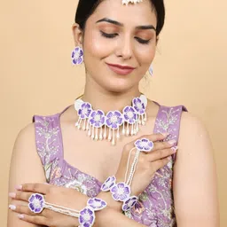 Tipsy closet Women Purple Jewellery Set-image-63