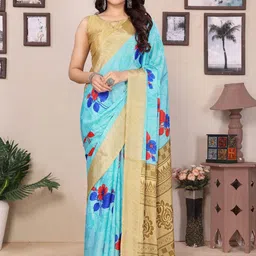 KALINI Floral Printed Tussar Saree-image-20
