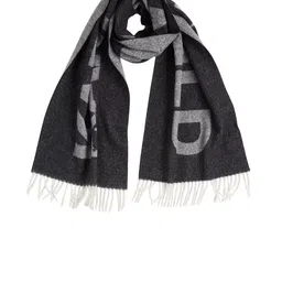 Karl Lagerfeld Men Logo Printed Cotton Scarf with Fringed Border-picture-17