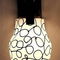 Somil Premium Designer Glass Wall / Night Lamp Elegant & Stylish Dcor Accent for Modern Interiors, color- Black, White, Size:- 19 X 32 X 29.5 CM-image-89