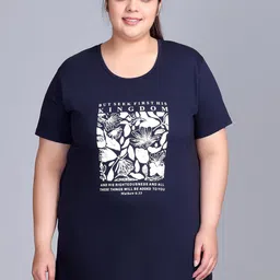 IN Love Plus Size Graphic Printed Round Neck Short Sleeves Cotton T-Shirt-image-46