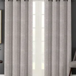 Nefertiti Home Tan 2 Pieces Abstract Printed Black Out Long Door Curtains-image-60