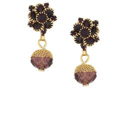 FirstBlush Gold-Plated Cubic Zirconia Studded Clip On Floral Shaped Drop Earrings-10