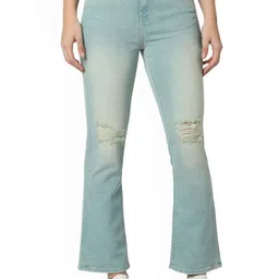 SPYKAR Women High-Rise Mildly Distressed Light Fade Jeans-image-8