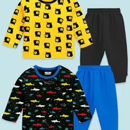 KUCHIPOO Boys Pack Of 2 Printed Long Sleeves T-shirt With Joggers-picture-6