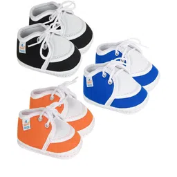 NESKA MODA 0 To 12 Months Baby Boys & Baby Girls Set of 3 Pair Combo Soft Cotton Lace Booties-13