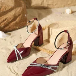 ALLEYSTRAP Embellished Party Stiletto Pumps with Buckles-picture-41