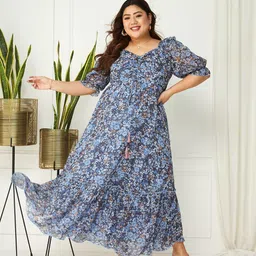 Miss Chase A+ Print Georgette Maxi Dress-image-82
