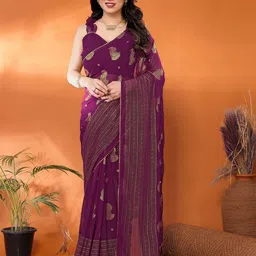ROOP SUNDARI SAREES Ethnic Motifs Gotta Patti Pure Georgette Saree-57