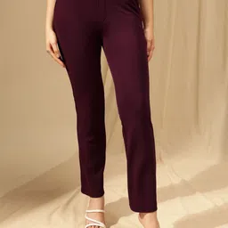 Xpose Women Comfort Flared High-Rise Trousers-image-70