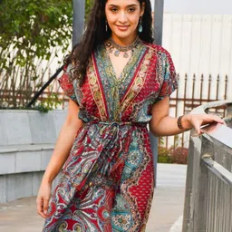 Boholyfe Bohemian Print A-Line Dress-image-50