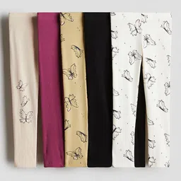 H&M Infant Girls 5-Pack Cotton Leggings-image-22