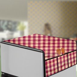 The Furnishing Tree Maroon Plastic Refrigerator Cover-image-67