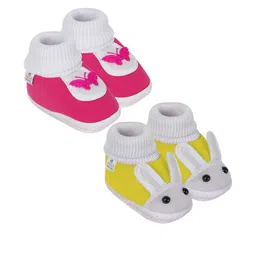 NESKA MODA 3 To 12 Month Cotton Booty 2 Pair Newborn Unisex Baby Skin Friendly Soft Rabbit Booties-23