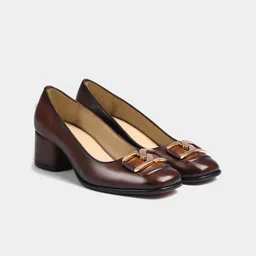 LUXORO FORMELLO Leather Block Pumps-22