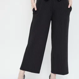 CODE by Lifestyle Women Striped Flat-Front Trousers-17