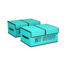 Myntra Elegant Homes Blue And Black 2 Pieces Printed Wardrobe Drawer Organisers-56