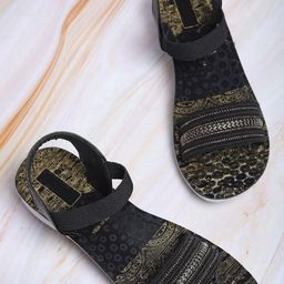 FABBMATE Girls Printed Open Toe Flats-12