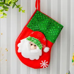 eCraftIndia Red & Green Embellished Christmas Socks-47