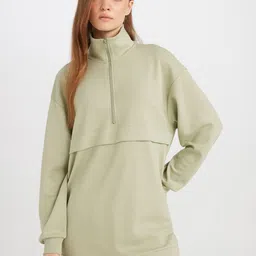 DeFacto Women Mock Collar Pullover Sweatshirt-2