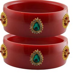 Vidhya Kangan Red Plastic Bangles-image-60