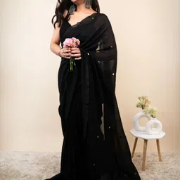 KRITVA FASHION Sequinned Pure Cotton Saree-picture-11