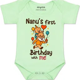 Arvesa Kids-Unisex Green Cotton Rompers-picture-34